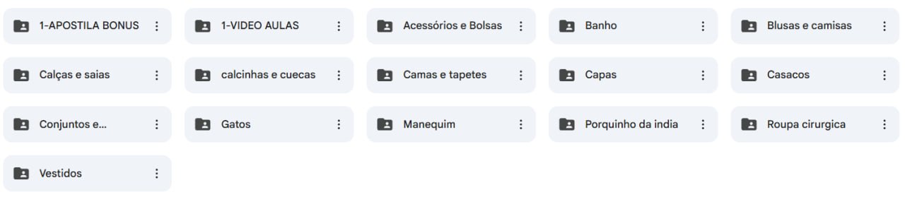 Categorias de moldes pet em material digital